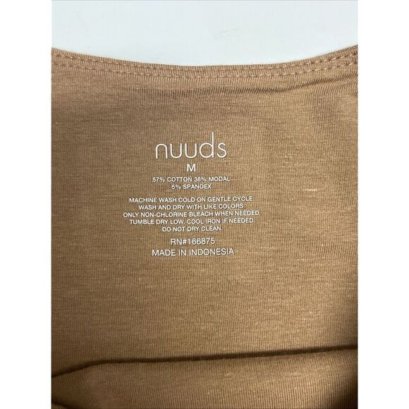 Nuuds Crewneck Sleeveless Heather Mocha/coffee Thong Bodysuit Snaps Medium NWOT - Picture 10 of 12